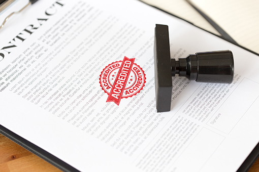 Accredited Stamp on Contract Listing All License Types of Florida Contractor